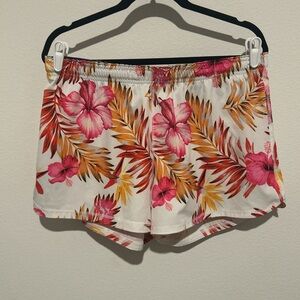 Floral Women's Board Shorts - Pink and Orange